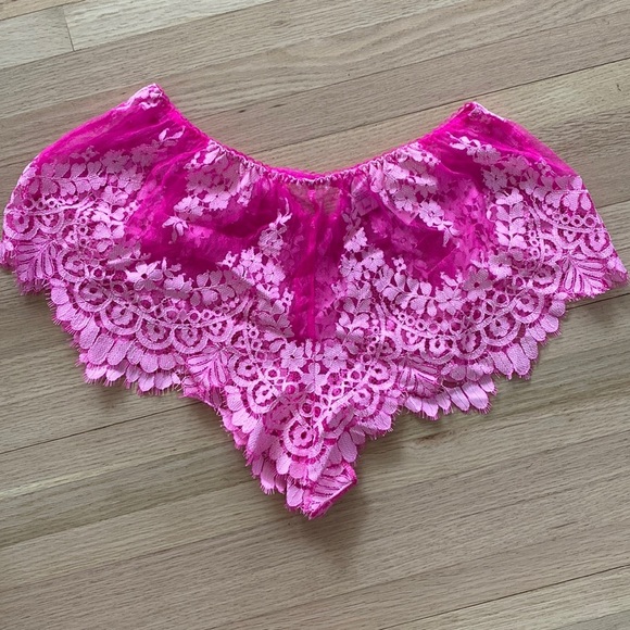Victoria Secret hot pink lace bottom shorts - Picture 1 of 3